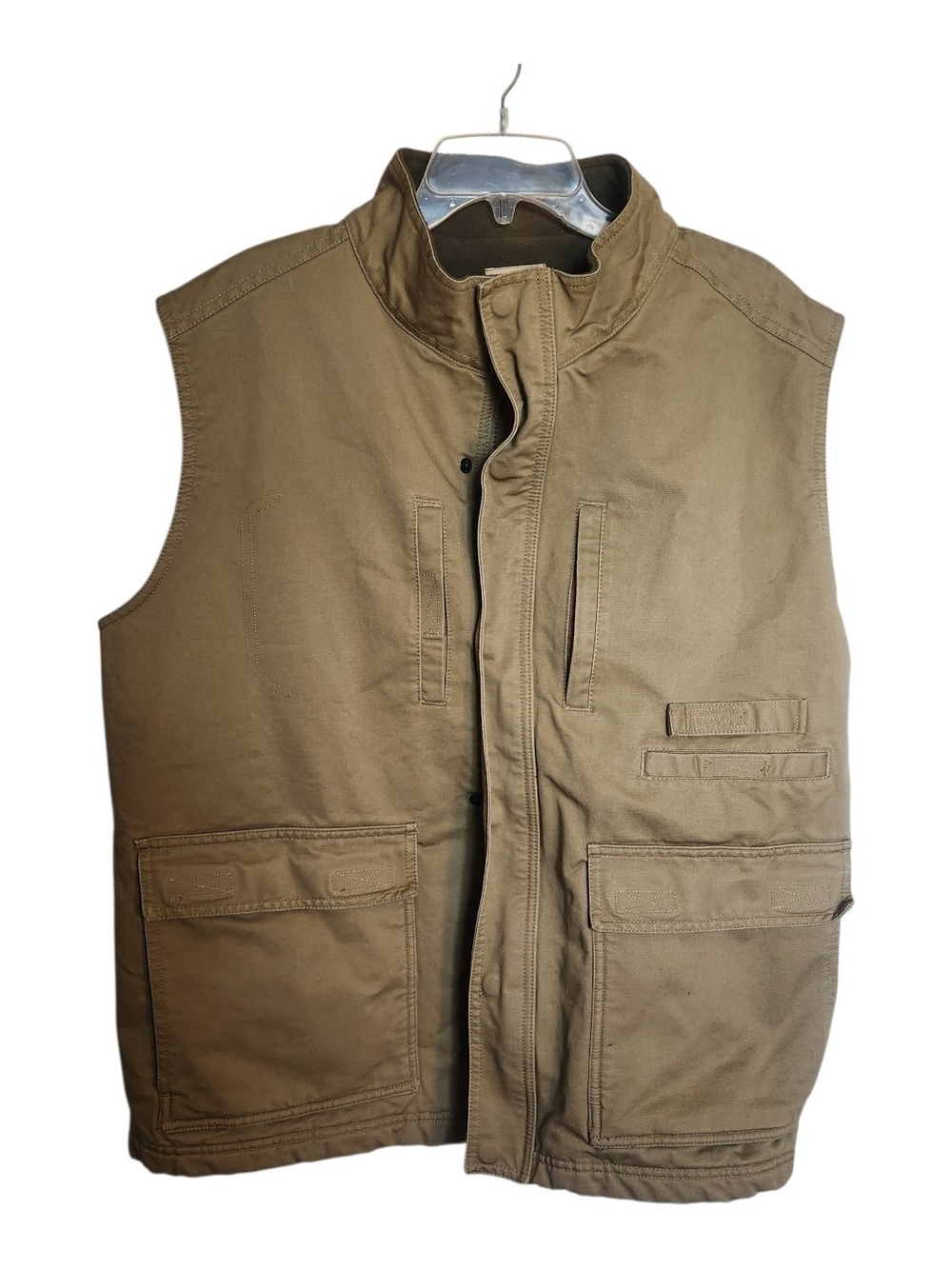 RedHead Utility Vest Tan With Multiple Pockets Zip/snap Closure- Men's XL